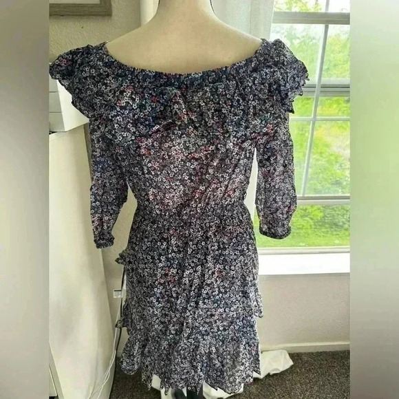 Michael Kors Floral Cotton Lawn Off-the-Shoulder Dress - Picture 8 of 9